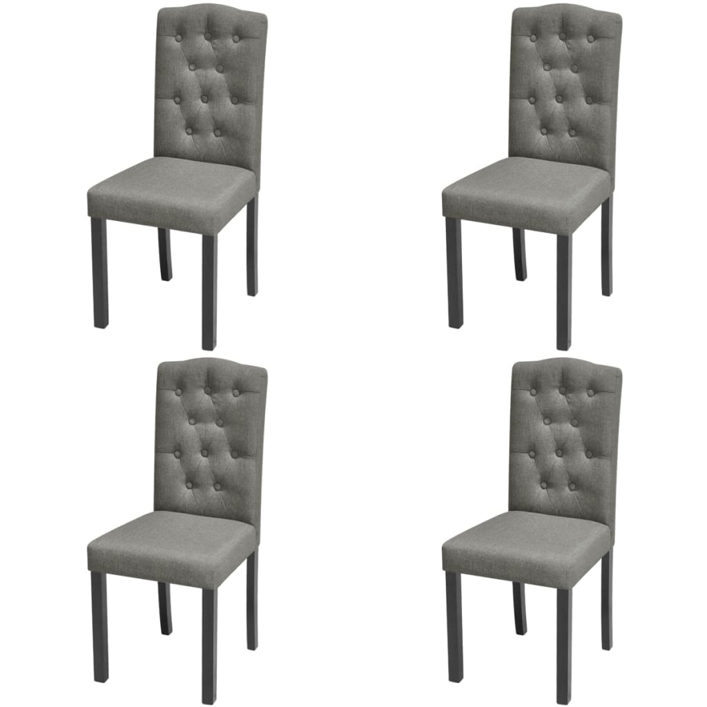 Dining chairs, 4 pcs., grey, fabric