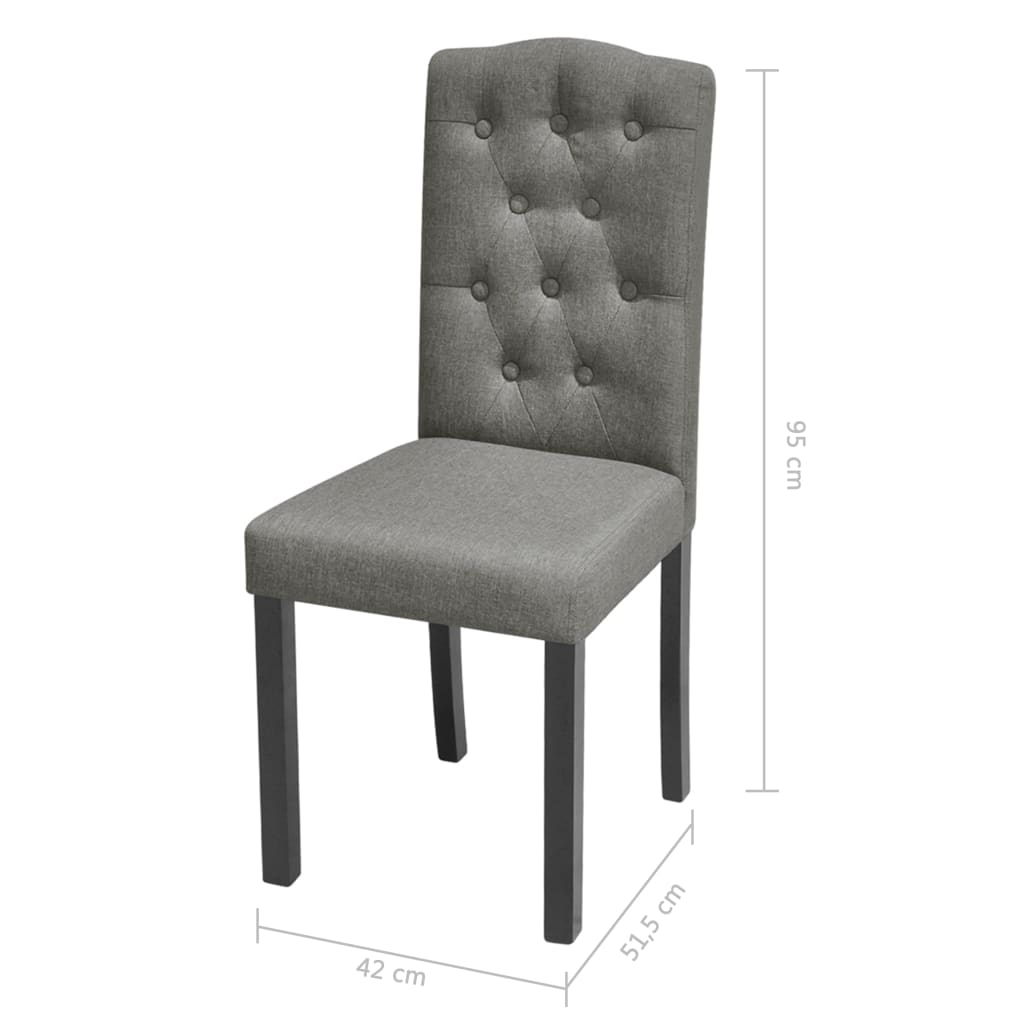 Dining chairs, 4 pcs., grey, fabric