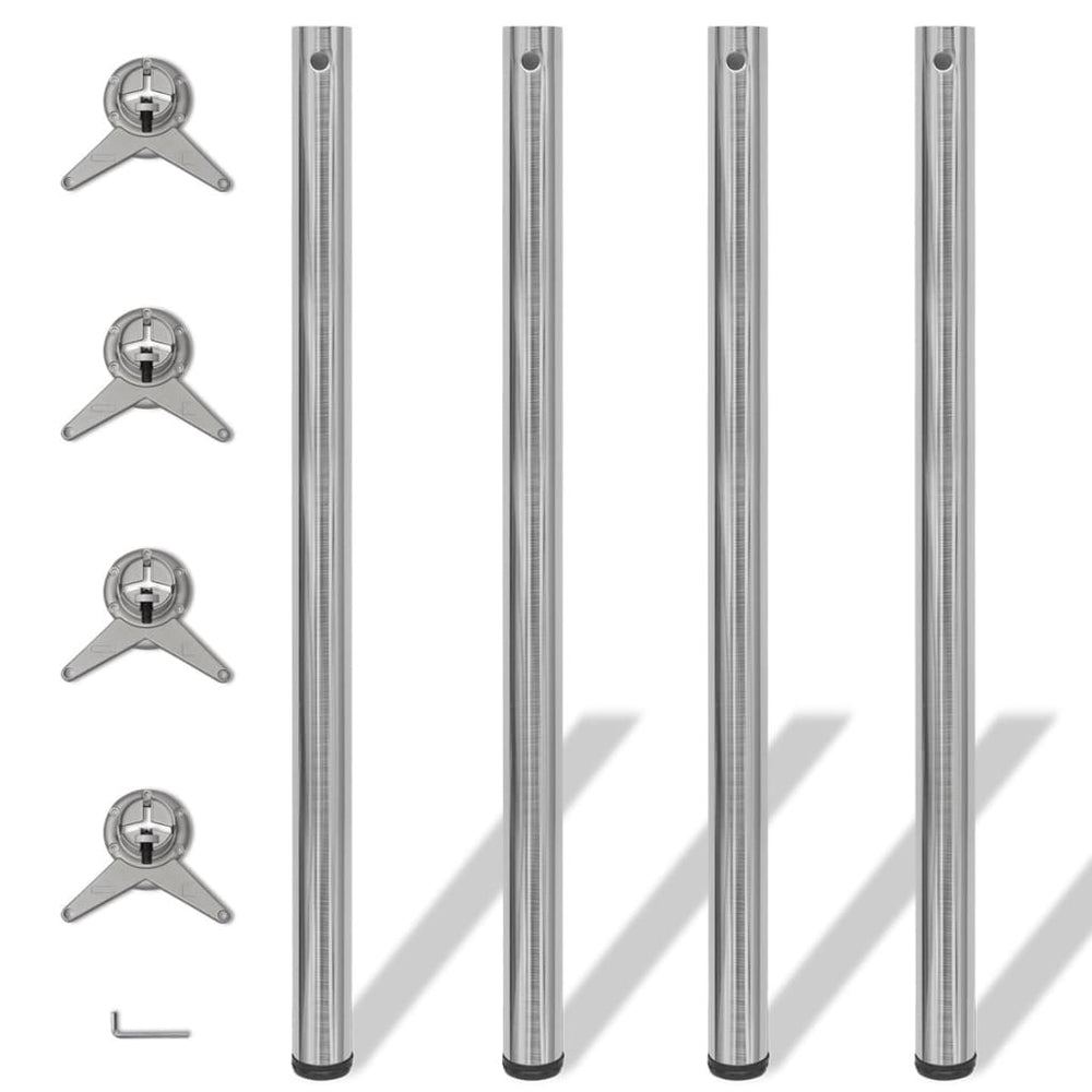 Reguliuojamo aukščio stalo kojos, 4vnt., šlifuoto nikelio, 1100mm