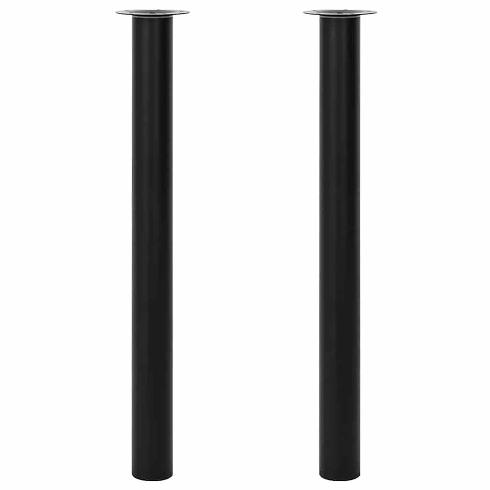 2 Telescopic Table Legs, Black, 710 - 1,100 mm