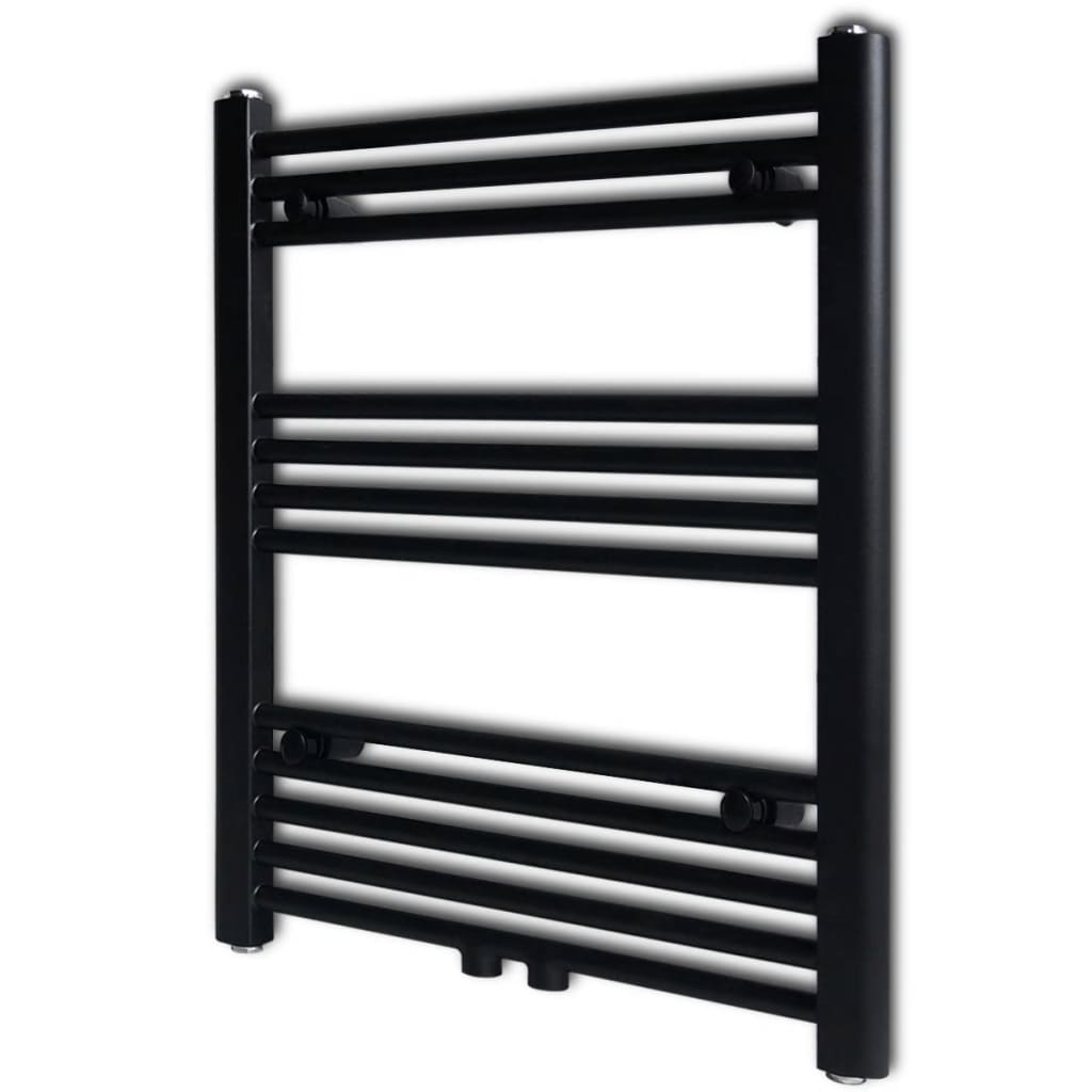 Bathroom radiator/towel dryer, black, 600x764mm