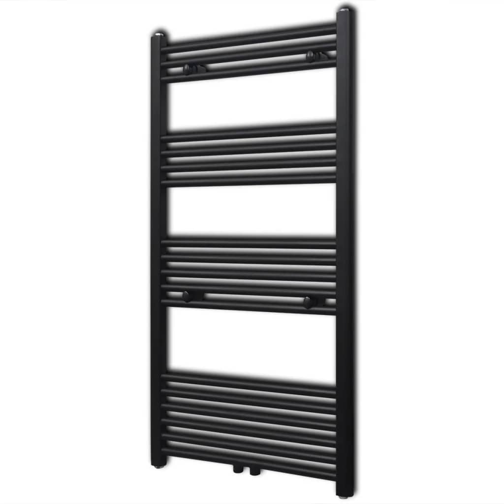 Radiator/towel dryer for bathroom, black, 600x1160mm