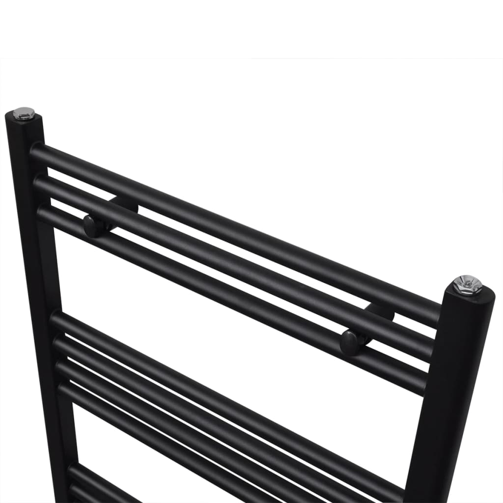 Radiator/towel dryer for bathroom, black, 600x1160mm