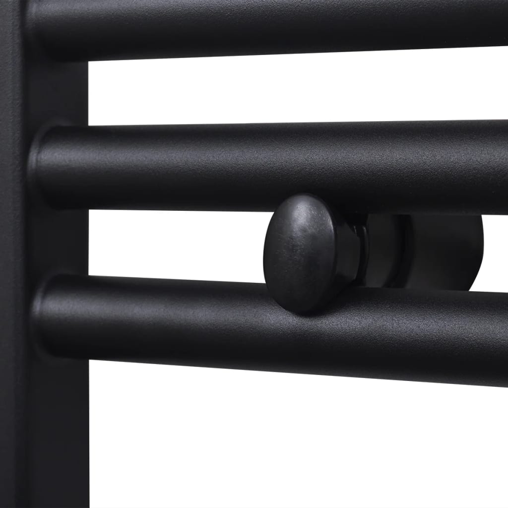 Radiator/towel dryer for bathroom, black, 600x1160mm