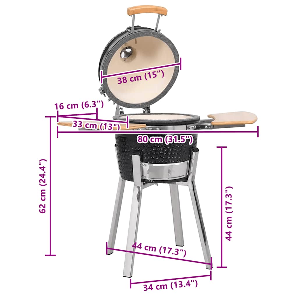 Kamado Keraminė Kepsninė, Grilis, Rūkykla, 81 cm
