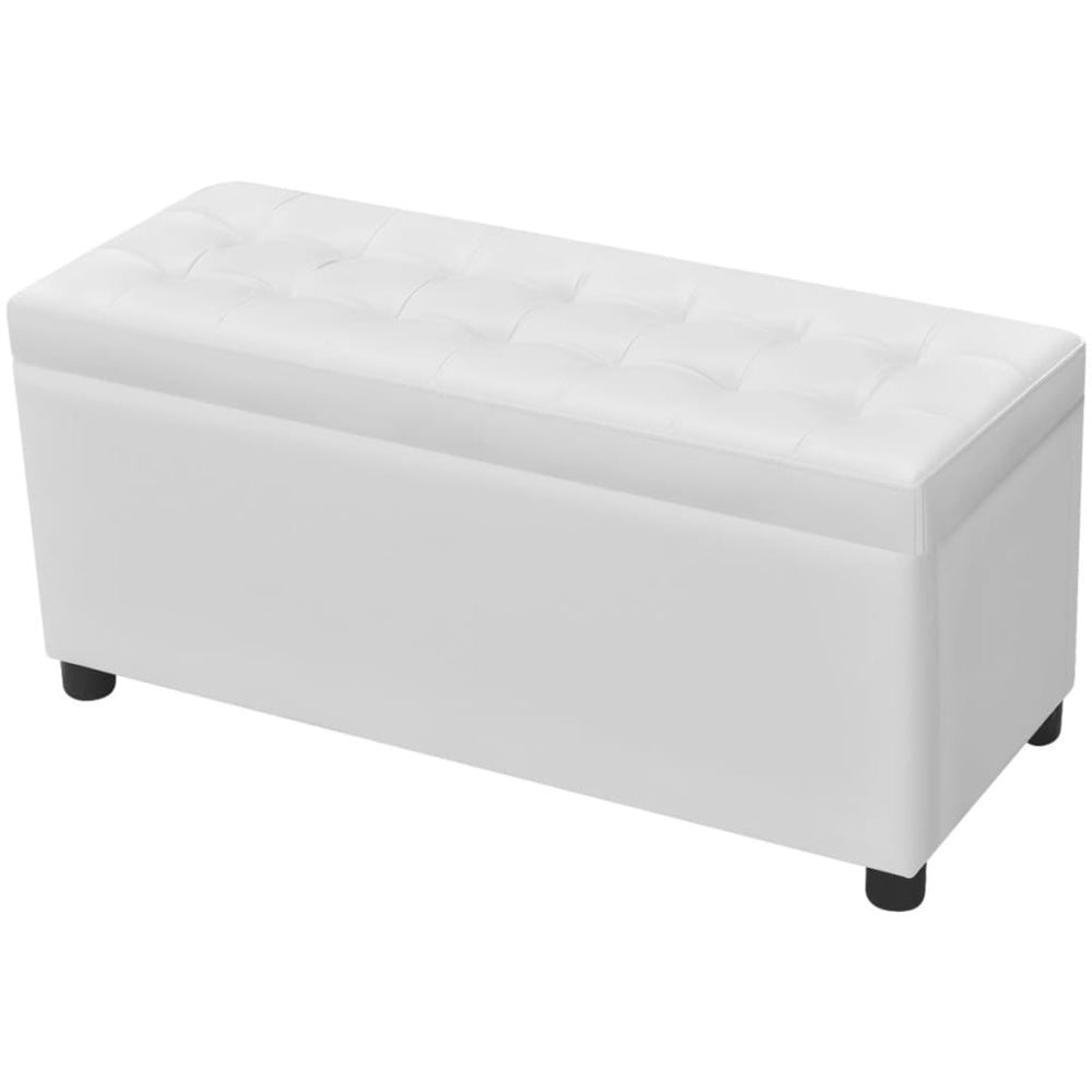 Storage Box/Ottoman, artificial leather, white