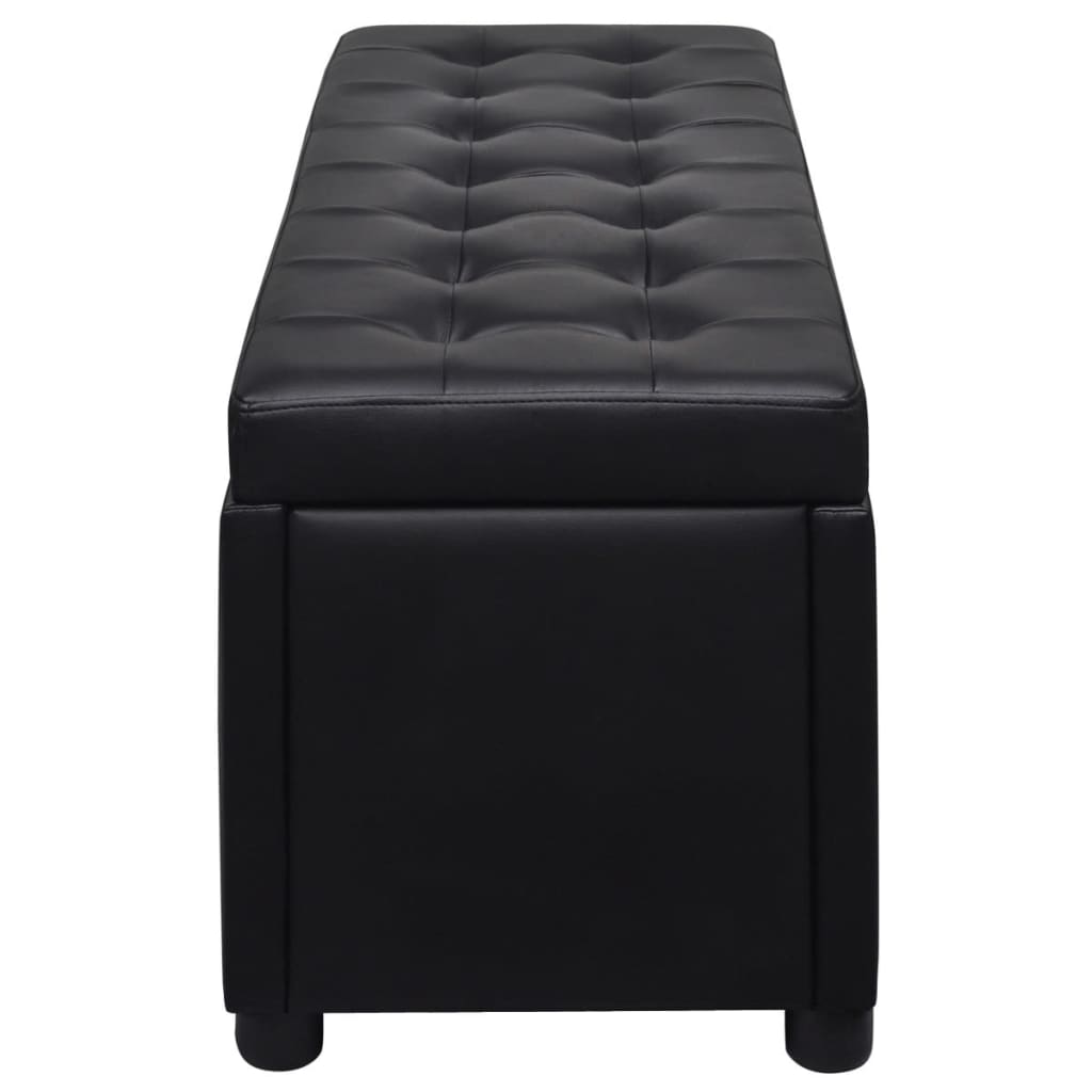 Storage box/ottoman, artificial leather, black