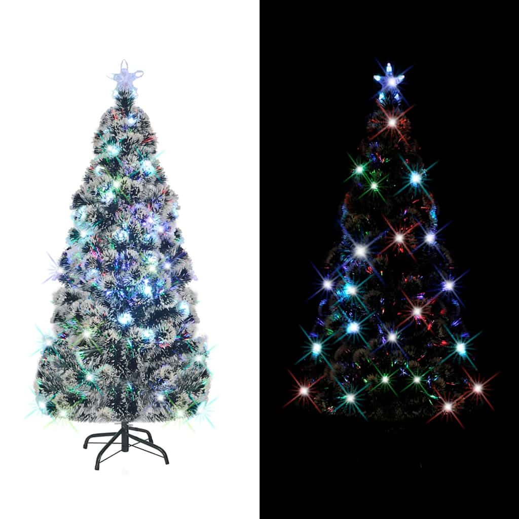 Apšviesta Kalėdų eglutė su stovu ir LED, 150cm, optinis pluoštas