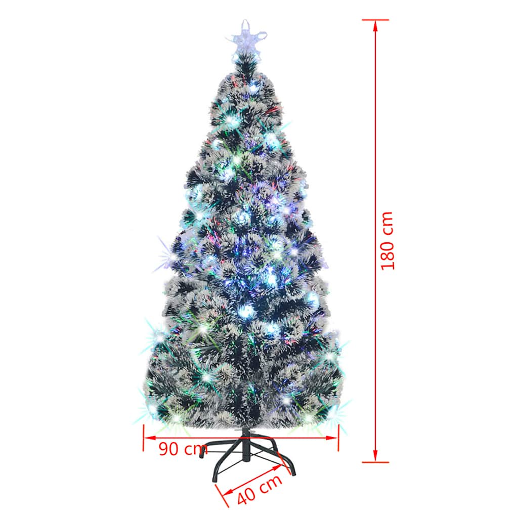 Apšviesta Kalėdų eglutė EMBER GROVE, su stovu ir LED, 180cm., optinis pluoštas