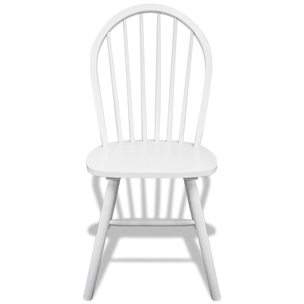 Dining chairs, 6 pcs, white, solid rubberwood