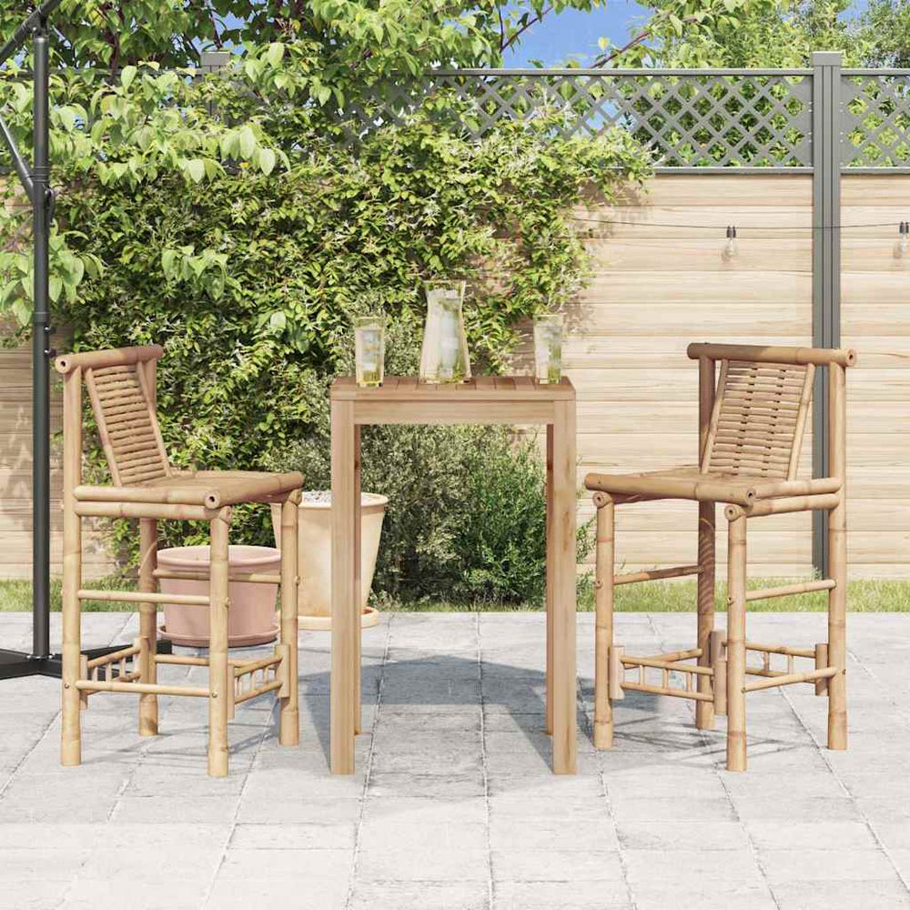 Bar stools, 2 pcs., bamboo