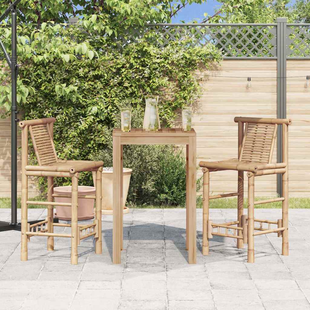 Bar stools, 2 pcs., bamboo