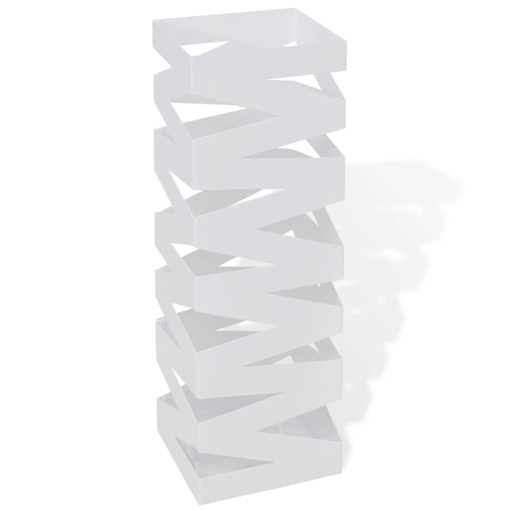 White Square Umbrella, Walking Stick Stand, Steel, 48.5 cm