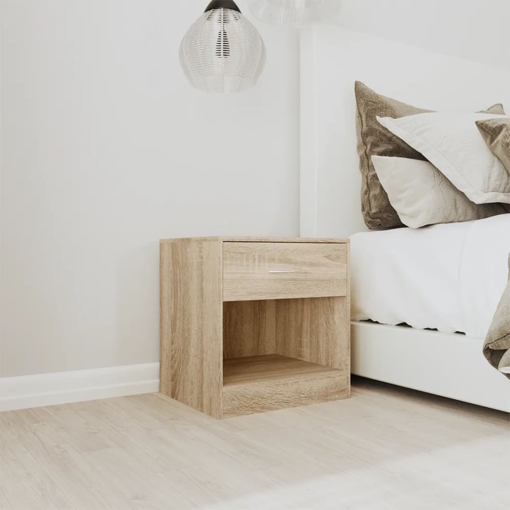 Bedside tables, 2 pcs., with drawer, oak finish