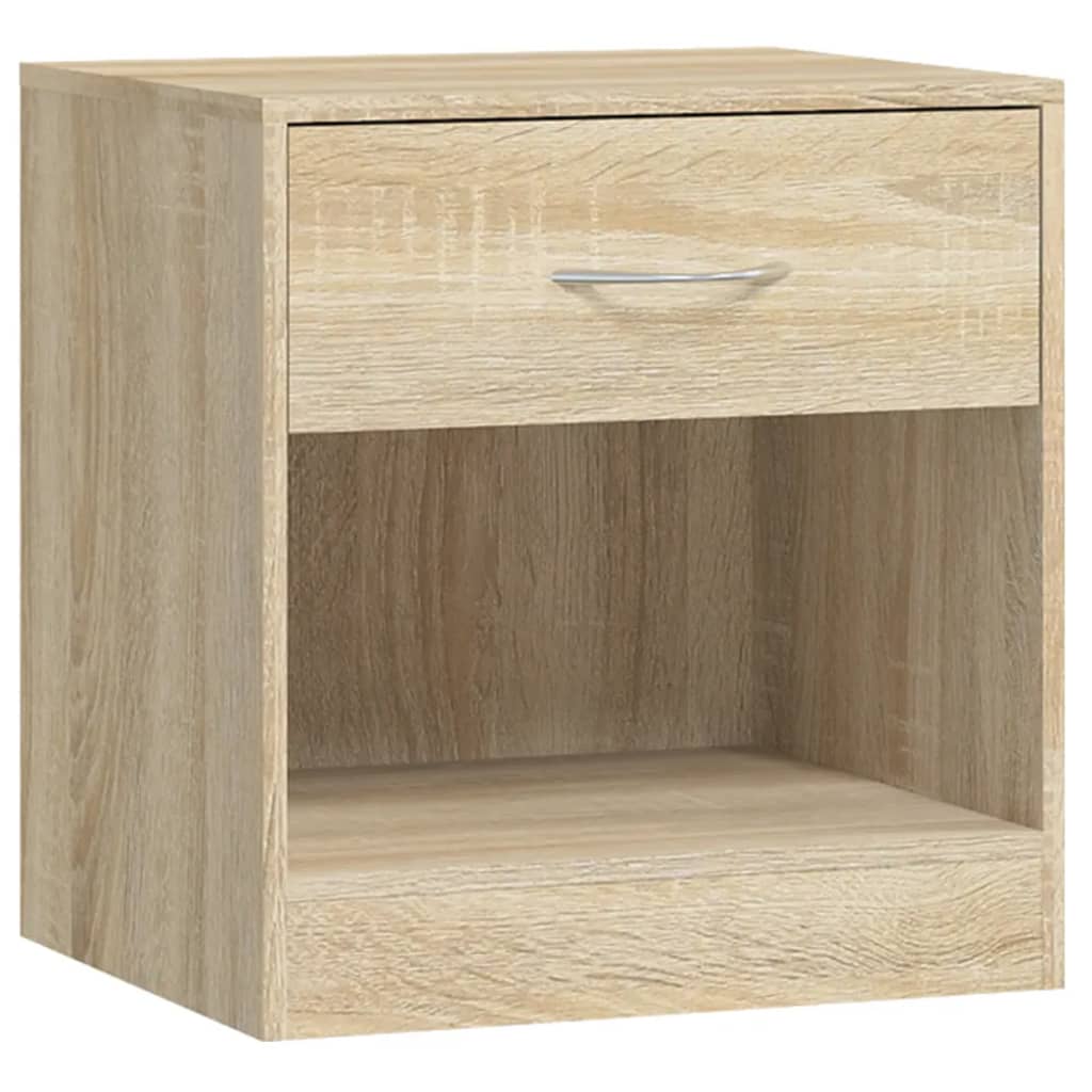 Bedside tables, 2 pcs., with drawer, oak finish