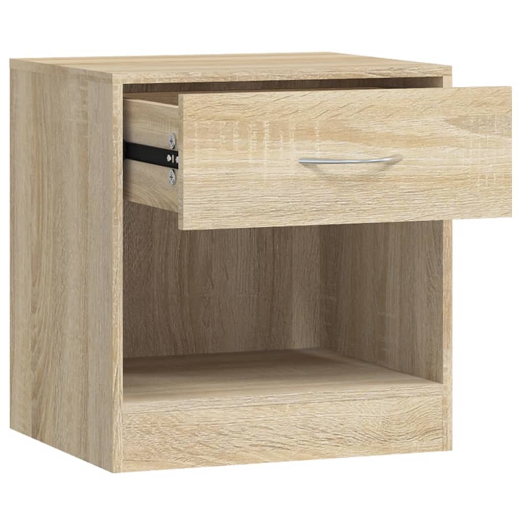 Bedside tables, 2 pcs., with drawer, oak finish