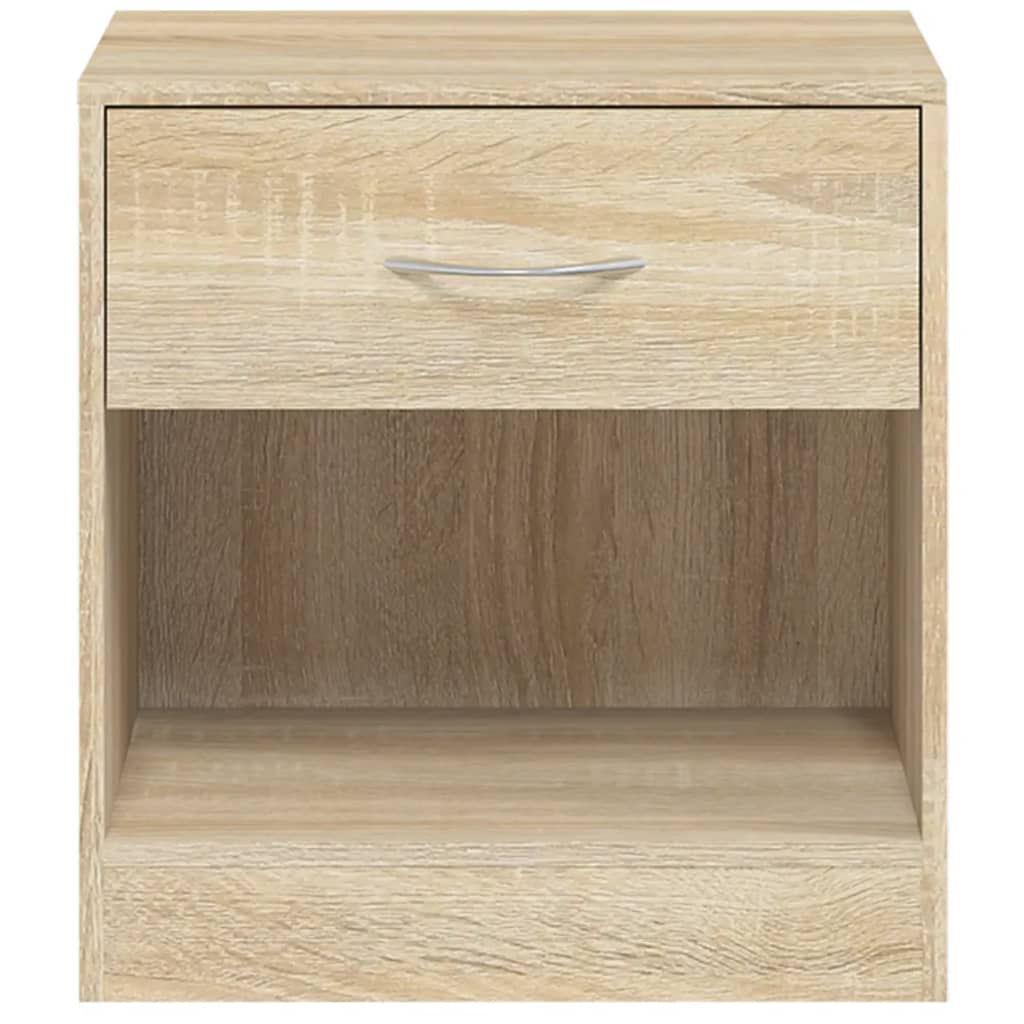 Bedside tables, 2 pcs., with drawer, oak finish