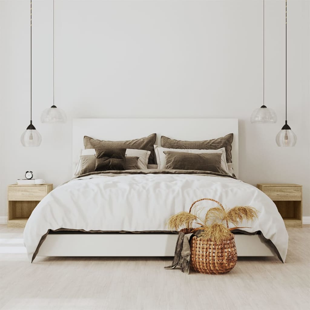 Bedside tables, 2 pcs., with drawer, oak finish