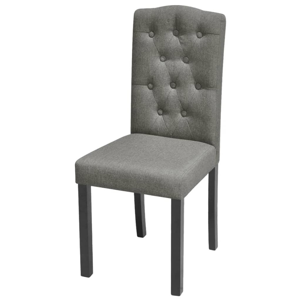 Dining chairs, 6 pcs, grey, fabric