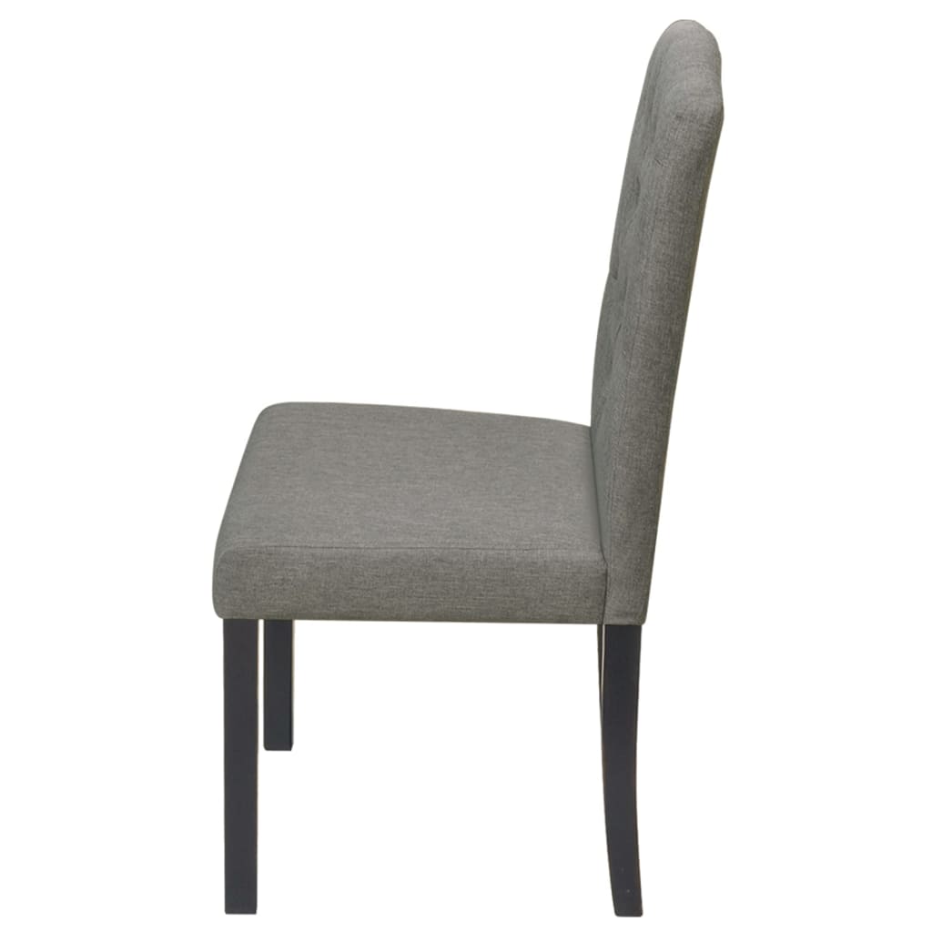 Dining chairs, 6 pcs, grey, fabric