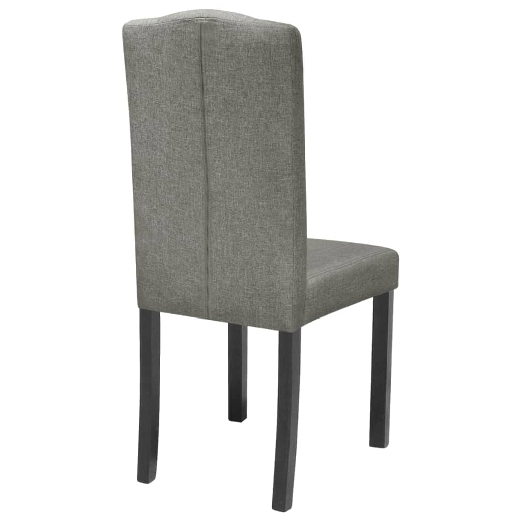 Dining chairs, 6 pcs, grey, fabric