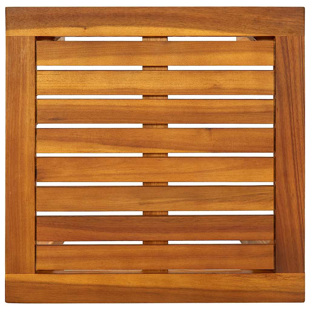 Sun lounger with table, acacia wood and textilene