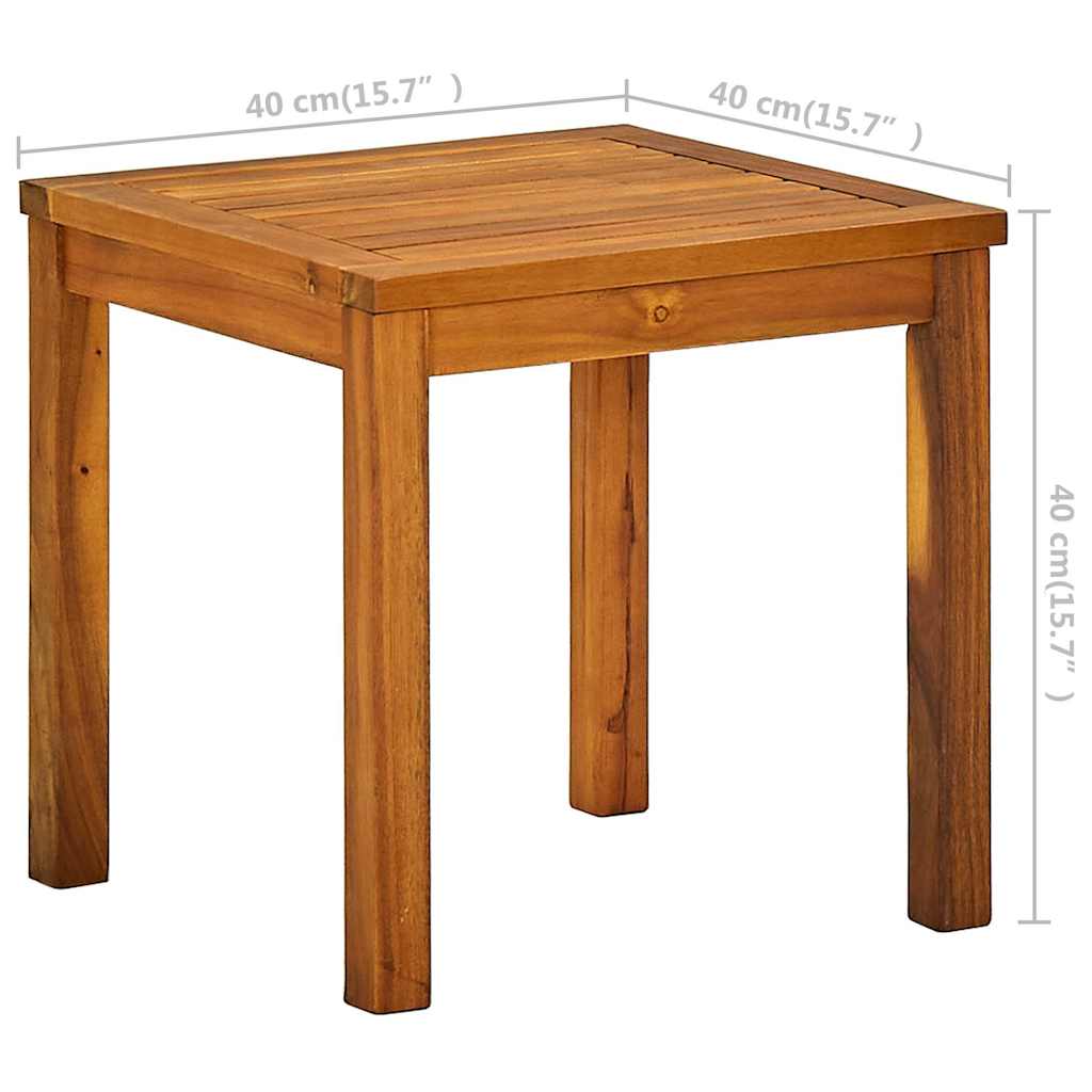 Sun lounger with table, acacia wood and textilene