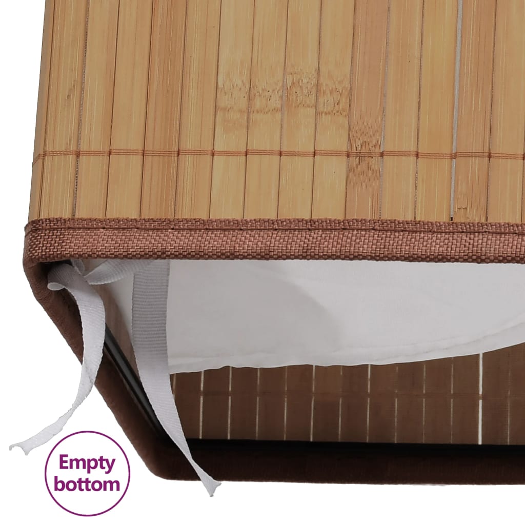 Laundry basket, natural color, bamboo, square