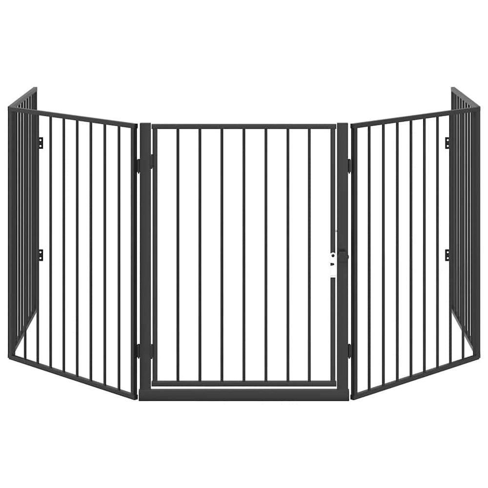 Pet Fireplace Fence, Steel, Black