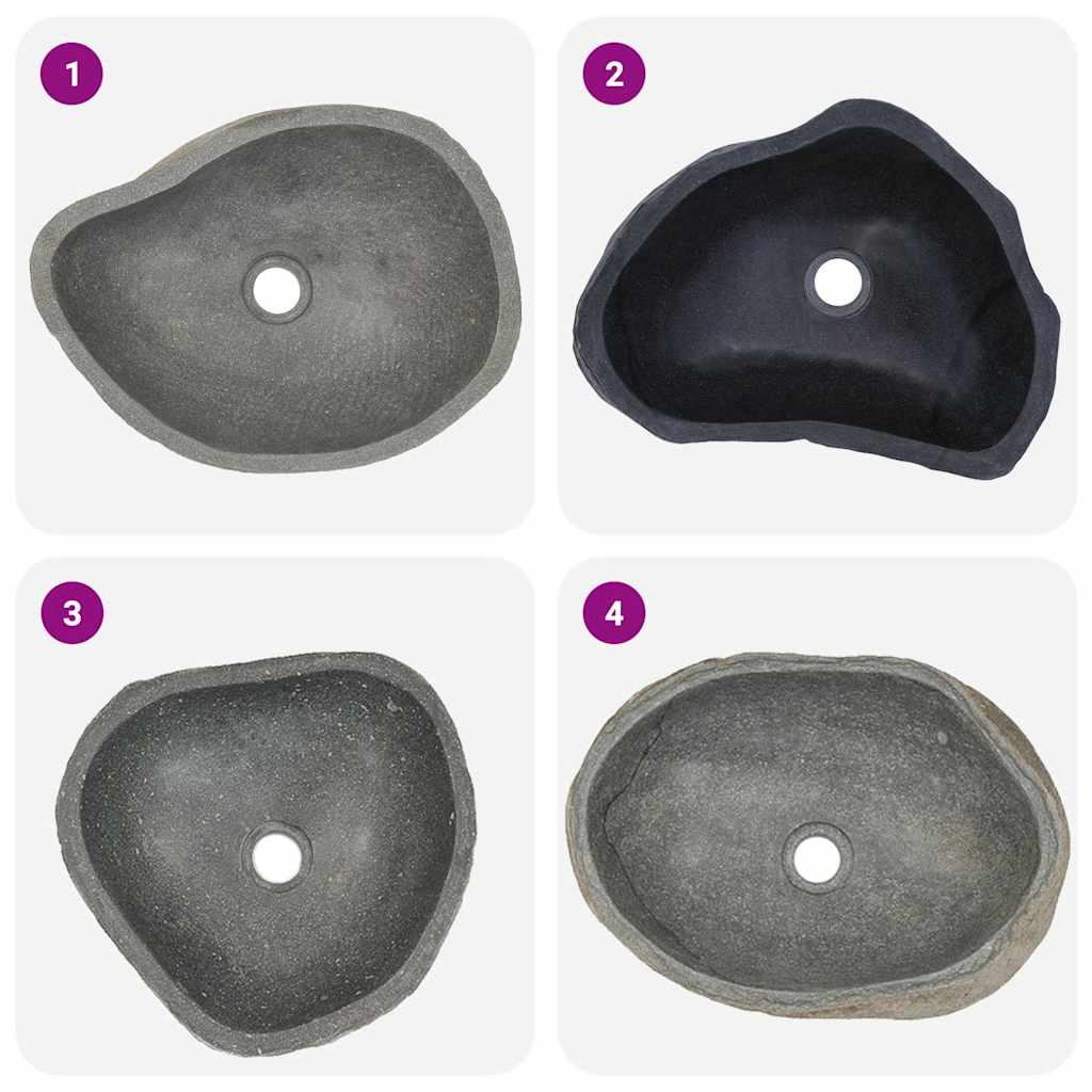 Praustuvas, (37-46)x(29-36)cm, upės akmuo, ovalo formos