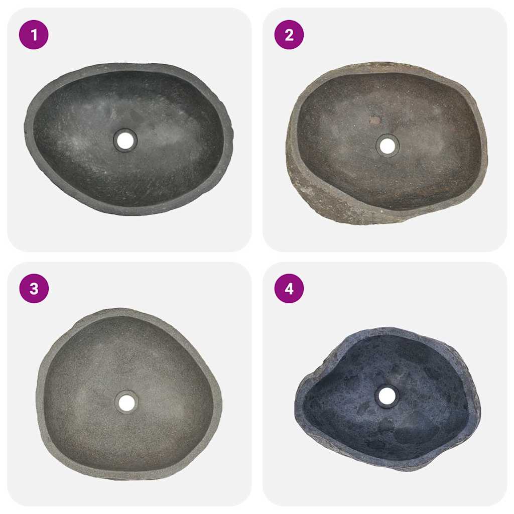 Izlietne, (45-53)x(34-41)cm, upes akmens, ovāla veida