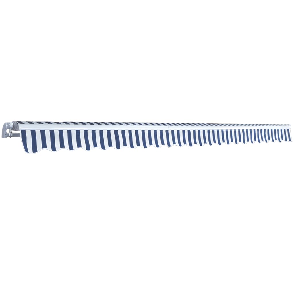 Folding awning, manual control, 500cm, blue/white
