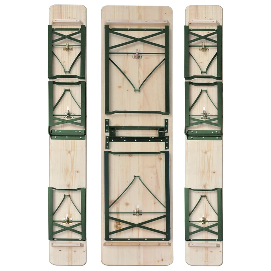 Folding beer table with 2 benches, 220cm, spruce wood