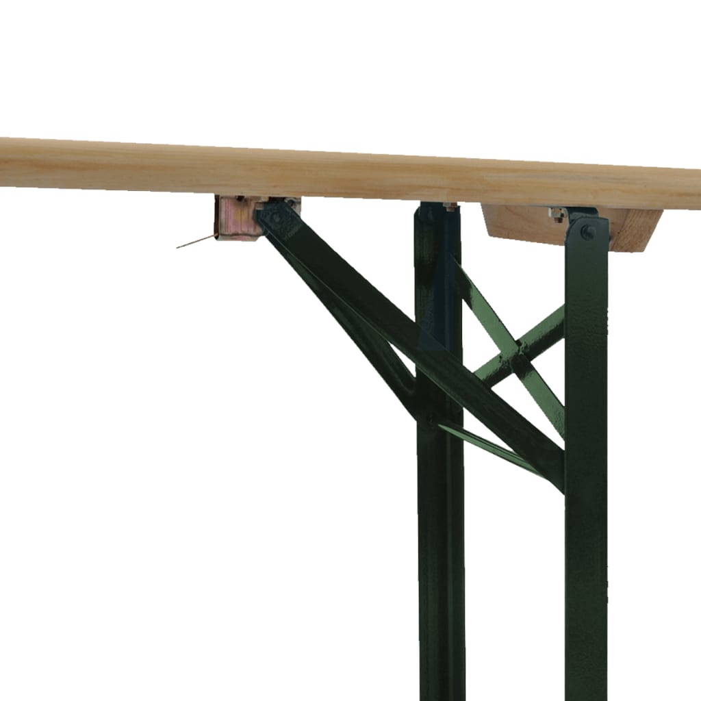 Folding beer table with 2 benches, 220cm, spruce wood