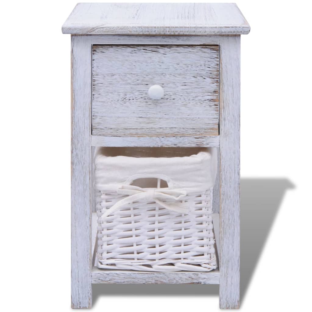 Nightstand, wood, white color