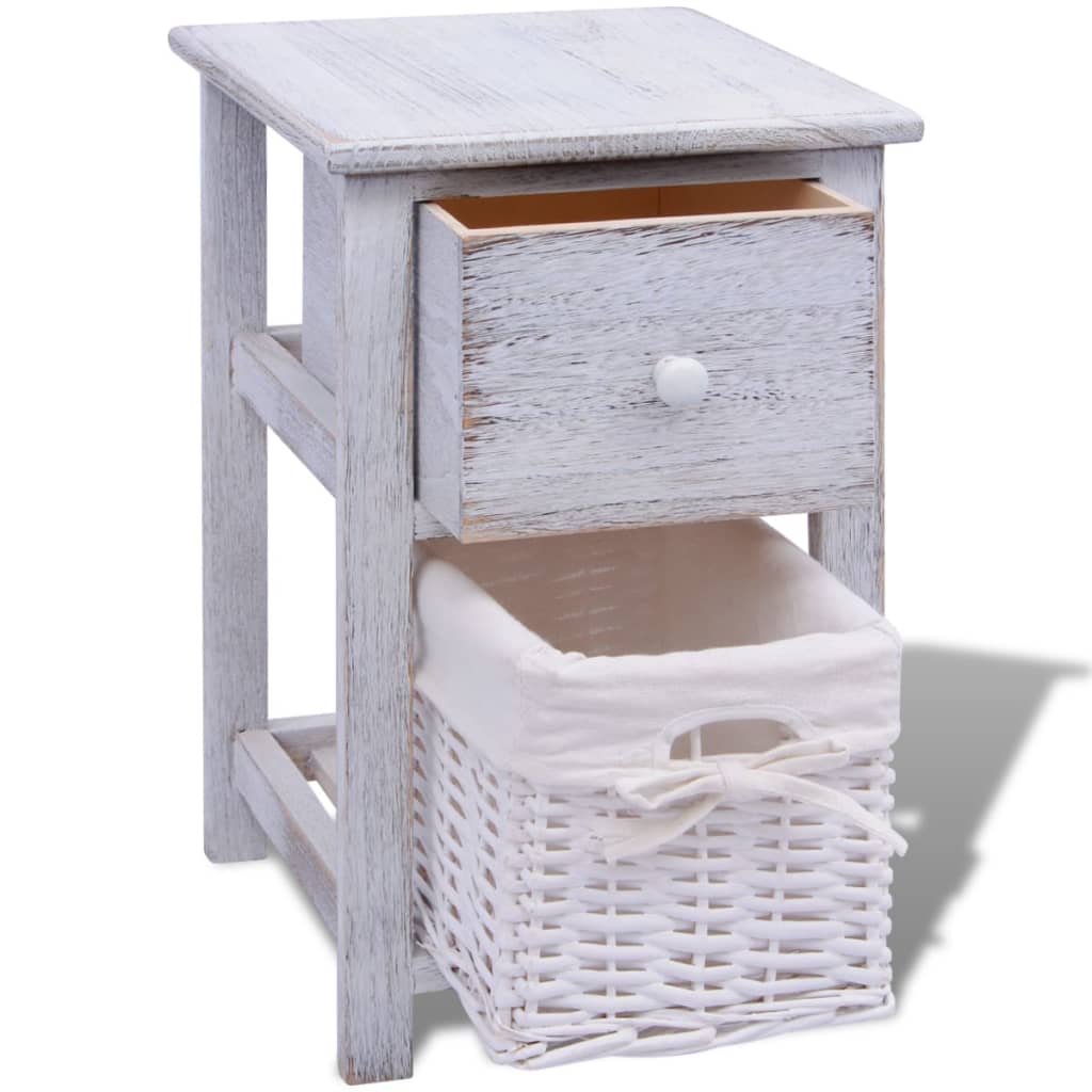 Nightstand, wood, white color