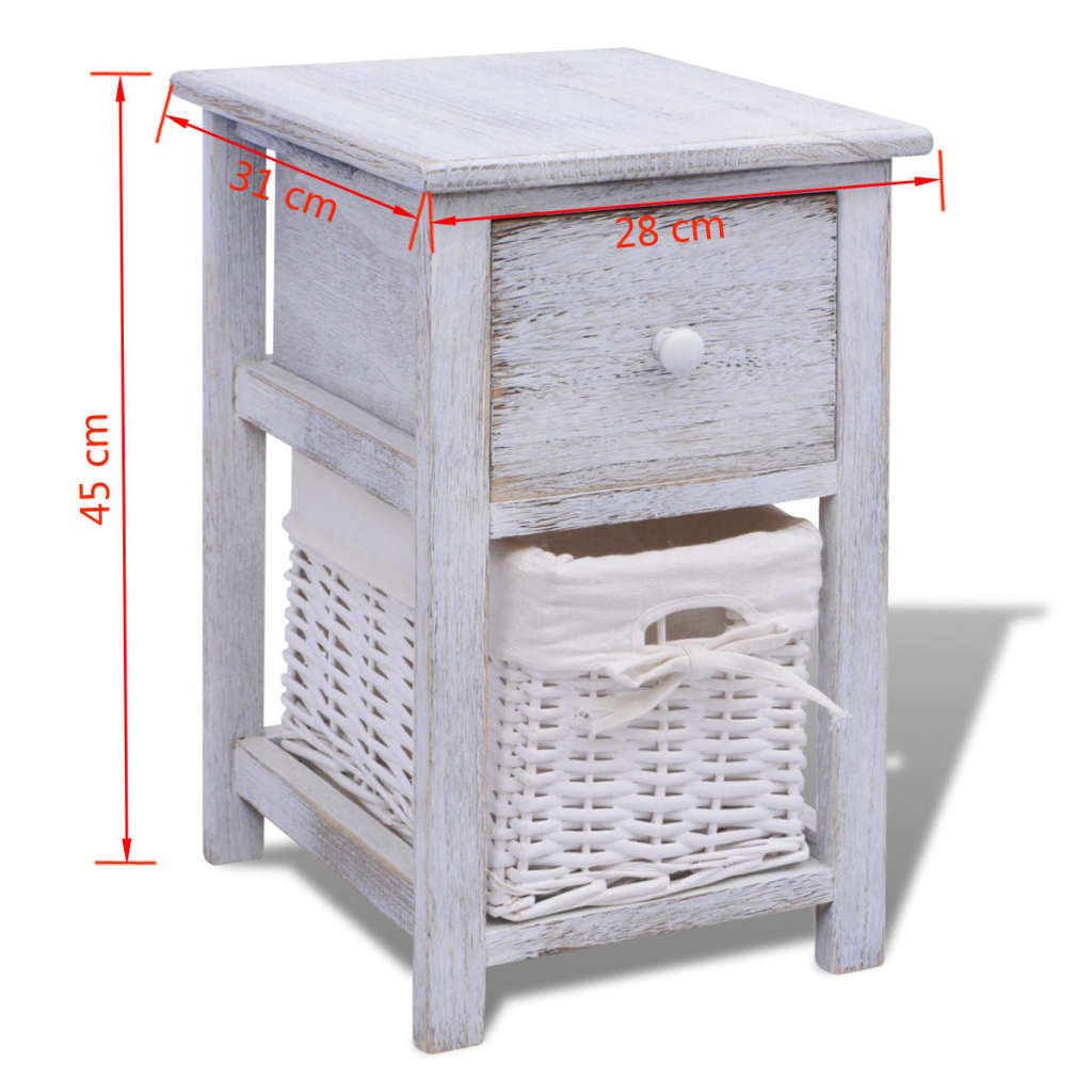 Nightstand, wood, white color