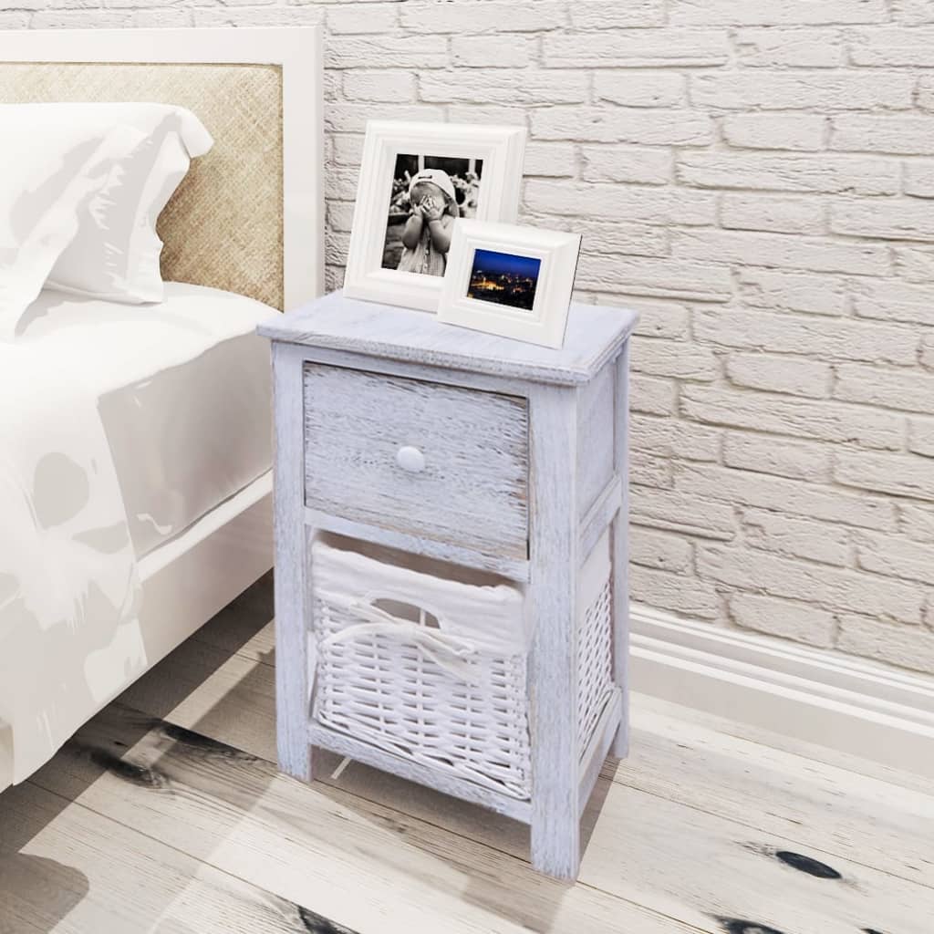 Nightstand, wood, white color