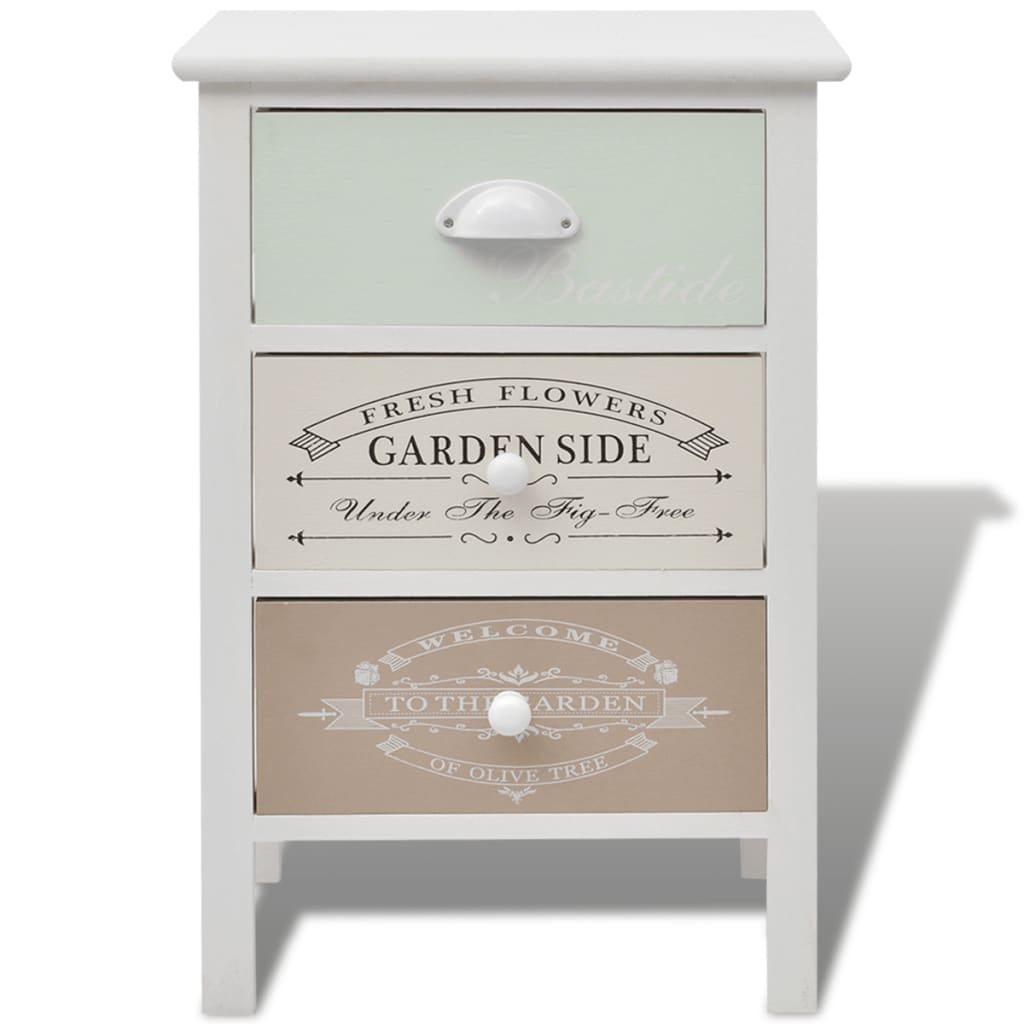 Cabinet, French style, 3 drawers, wood