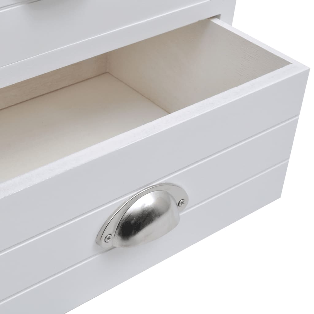 French Style Bedside Cabinets, 2 pcs, Wooden, White