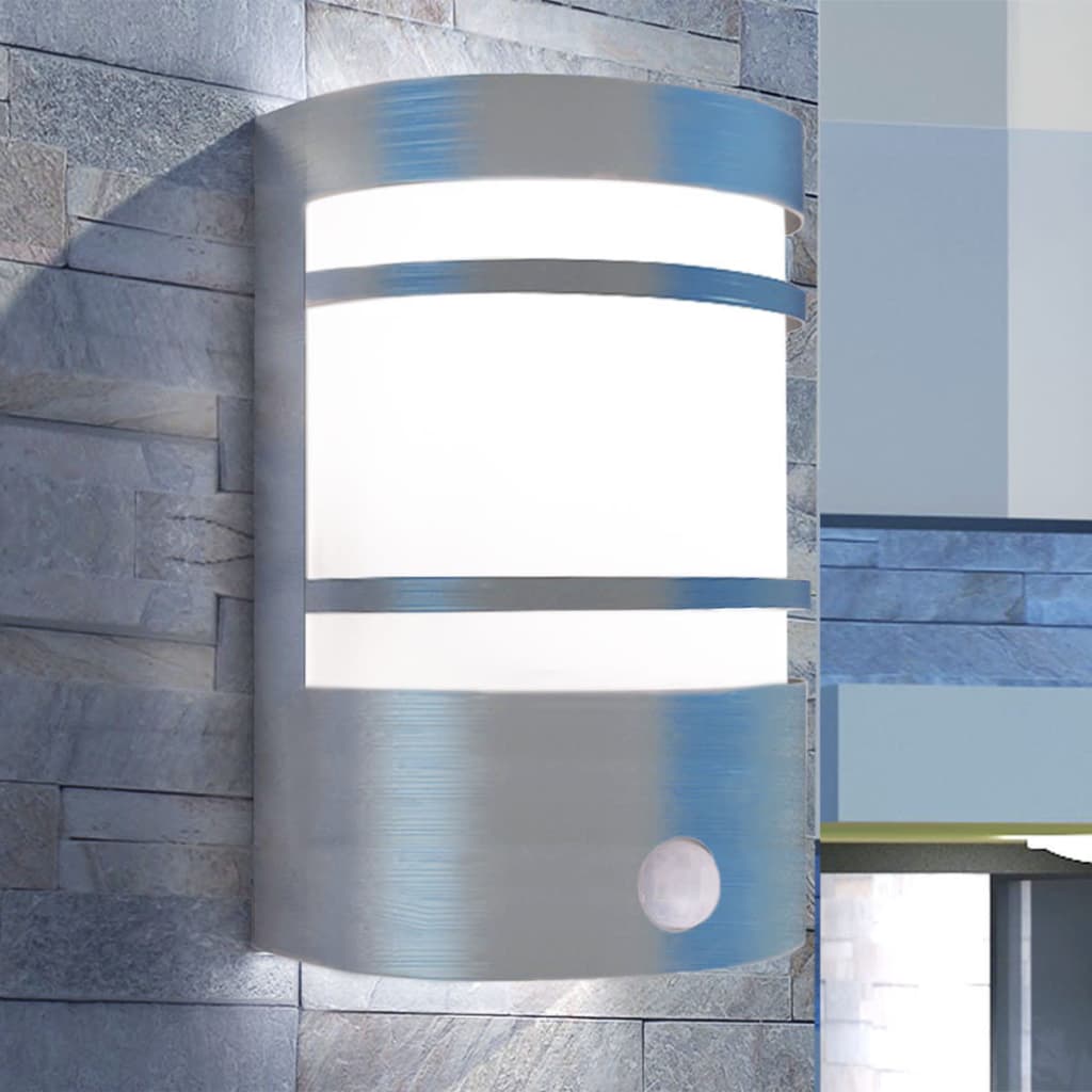 Sienas āra lampa ar sensoru, nerūsējošais tērauds