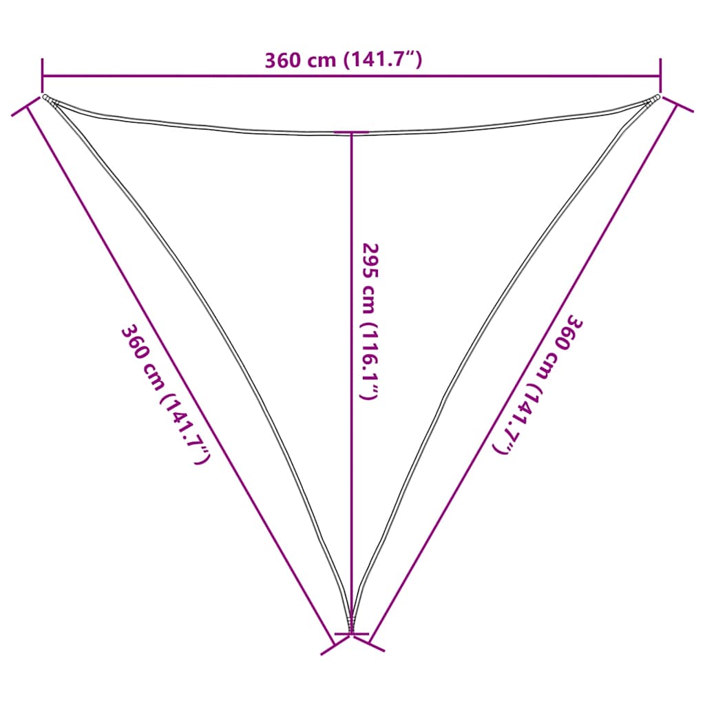 Tentas, HDPE, Trikampis, 3,6x3,6x3,6 m, Smėlio Spalvos