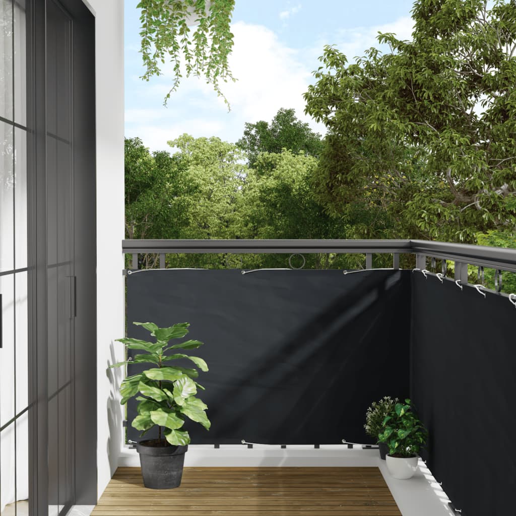 balkono užsklanda iš oksfordo medžiagos 90 x 600 cm antracito spalvos