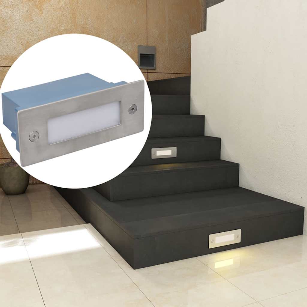 Recessed stair LED lights, 12 pcs, 44x111x56mm