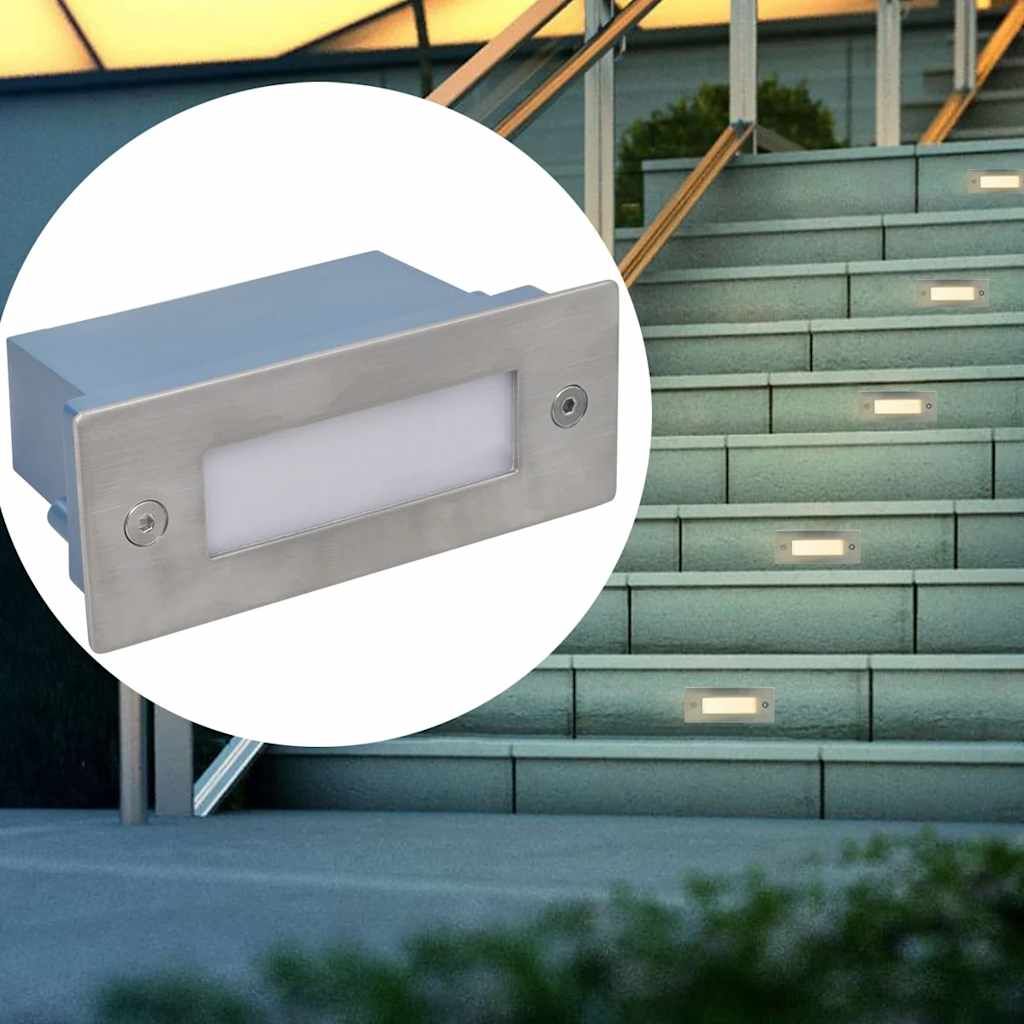Recessed stair LED lights, 12 pcs, 44x111x56mm