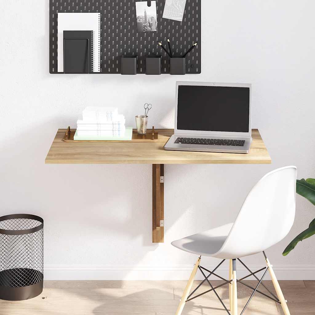 Foldable wall-mounted table, oak, 100x60 cm