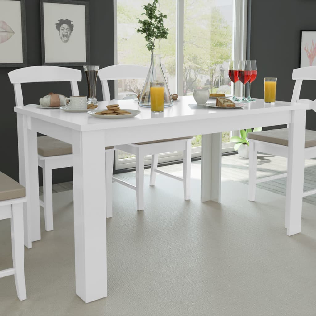 Pusdienu galds, 140 x 80 x 75 cm, balts