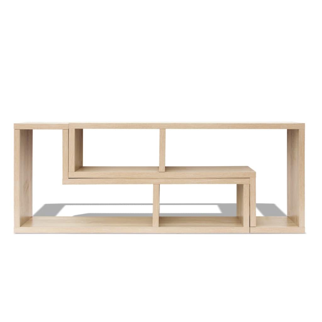 TV stand, 2-piece, L-shaped, oak color