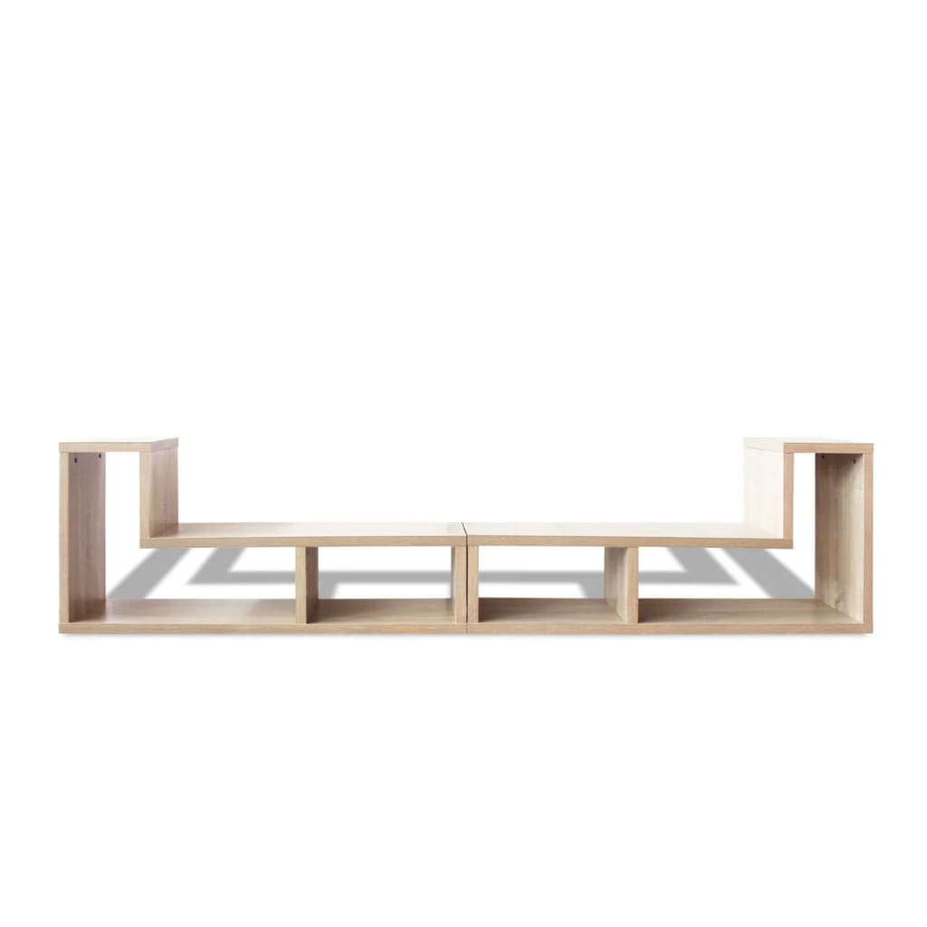 TV stand, 2-piece, L-shaped, oak color