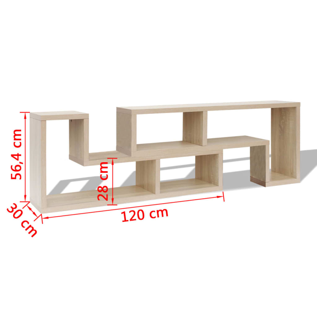 TV stand, 2-piece, L-shaped, oak color